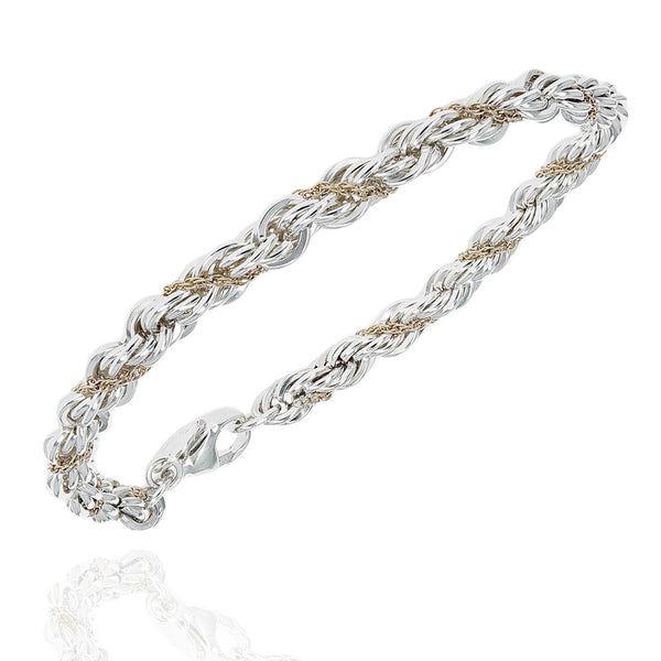 Tiffany & Co. Twisted Rope Chain Bracelet in Silver and Gold
