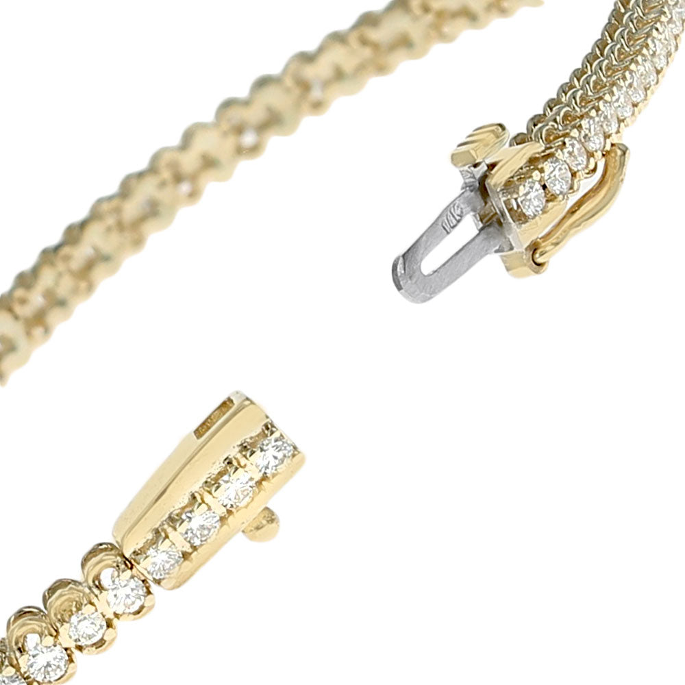Round Diamond Thin Inline Bracelet in Yellow Gold