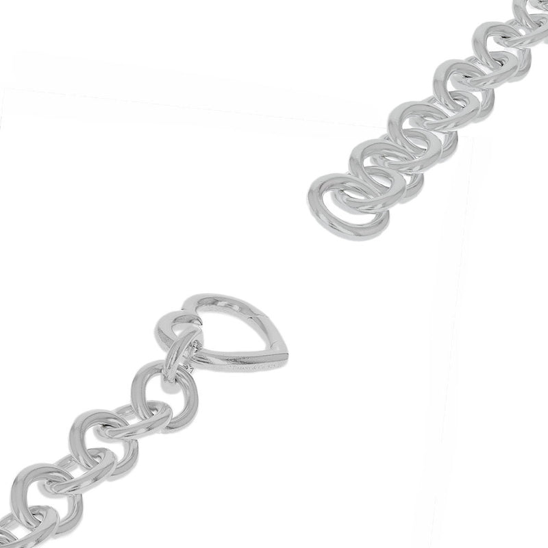 Tiffany and Co Heart Clasp Cable Chain Bracelet in Sterling Silver