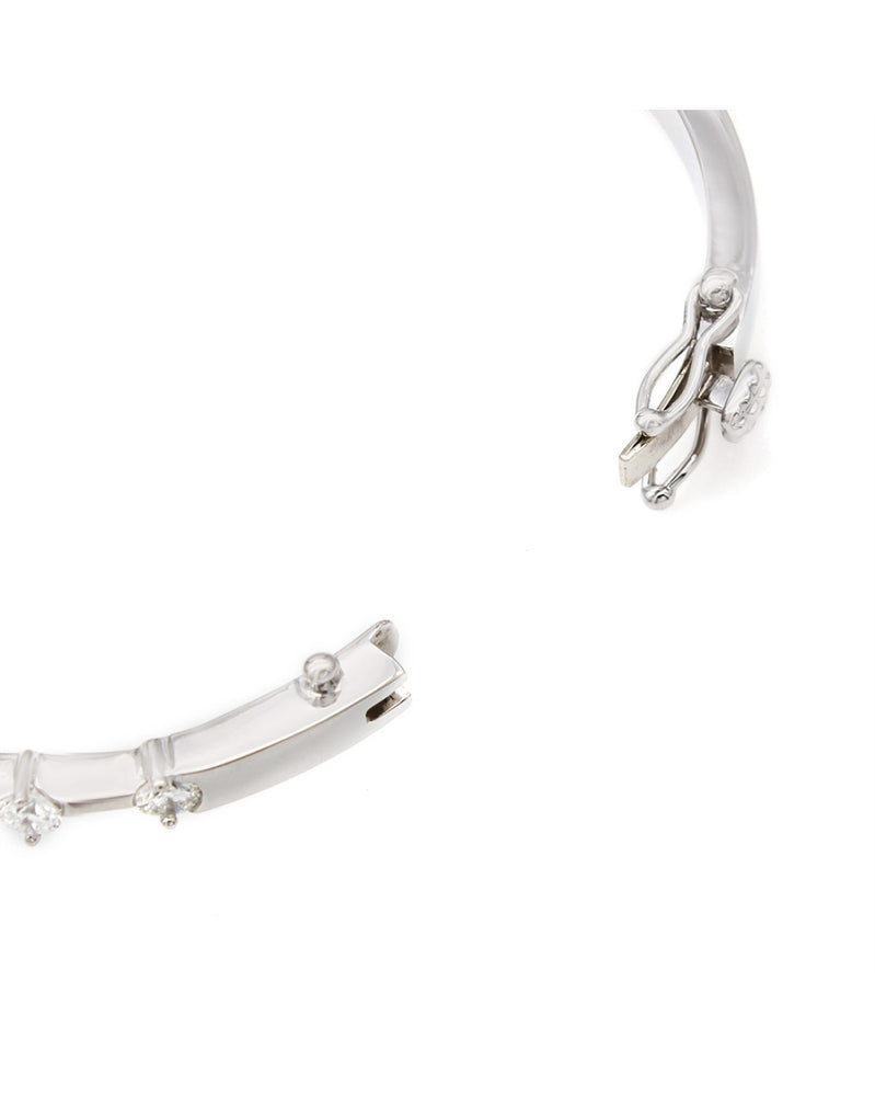 Diamond Bypass Bracelet in White Gold