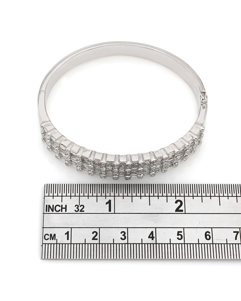 Princess, Round and Baguette Diamond Bangle Bracelet