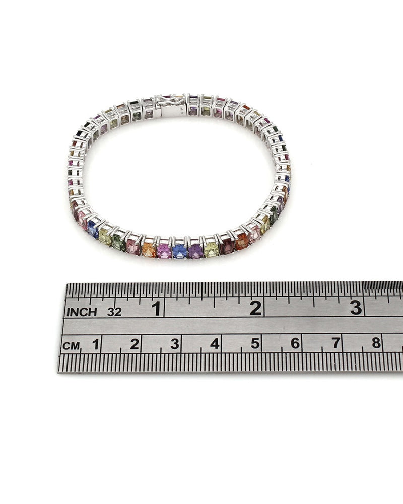 Multi Color Sapphire Bracelet in Gold