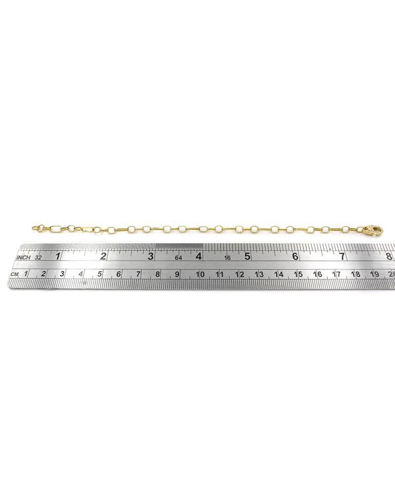 Barry Kronen Chain Bracelet with Diamond Clasp in Yellow Gold