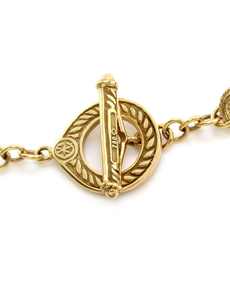 Charriol Diamond Circle Link Bracelet in Yellow Gold