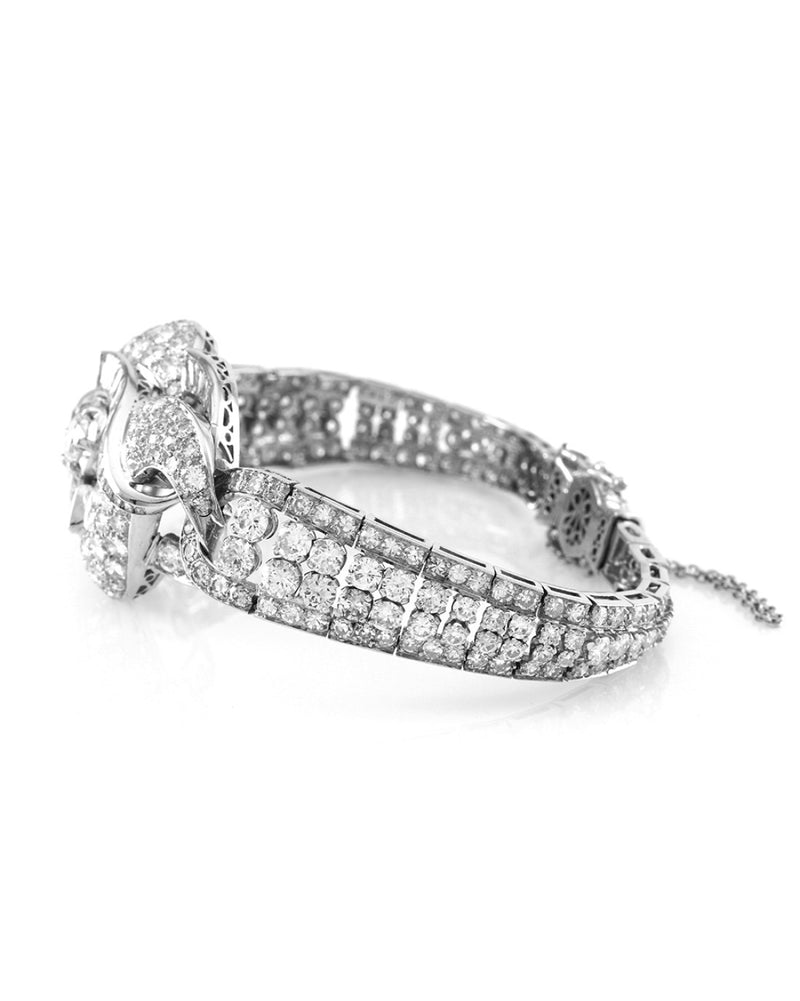 Vintage Mid-Century Mixed Cut Diamond Bracelet in Platinum