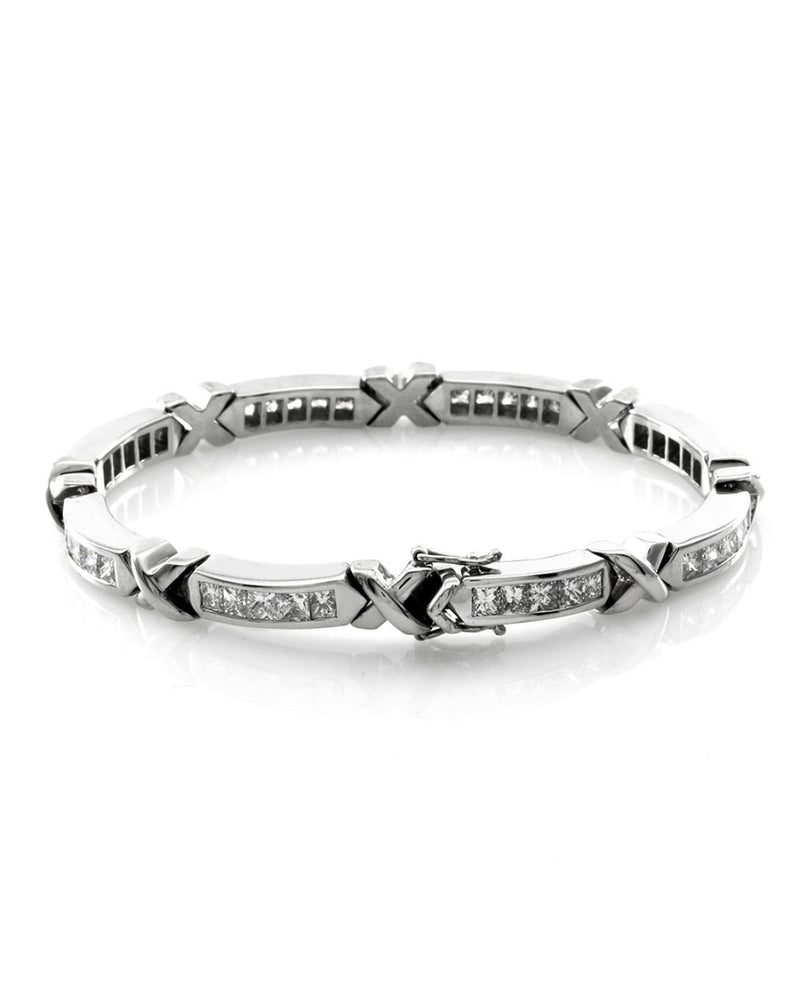 Princess Cut Diamond Tennis Bracelet in 18K White Gold