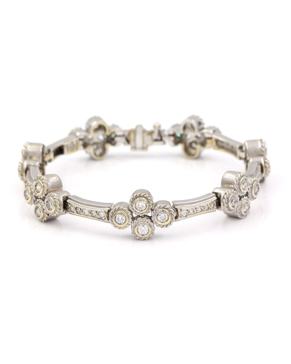 Diamond Cluster Bracelet in Gold