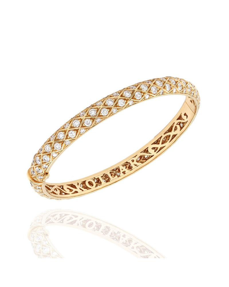 Harlequin Eternity Bangle Bracelet in Gold