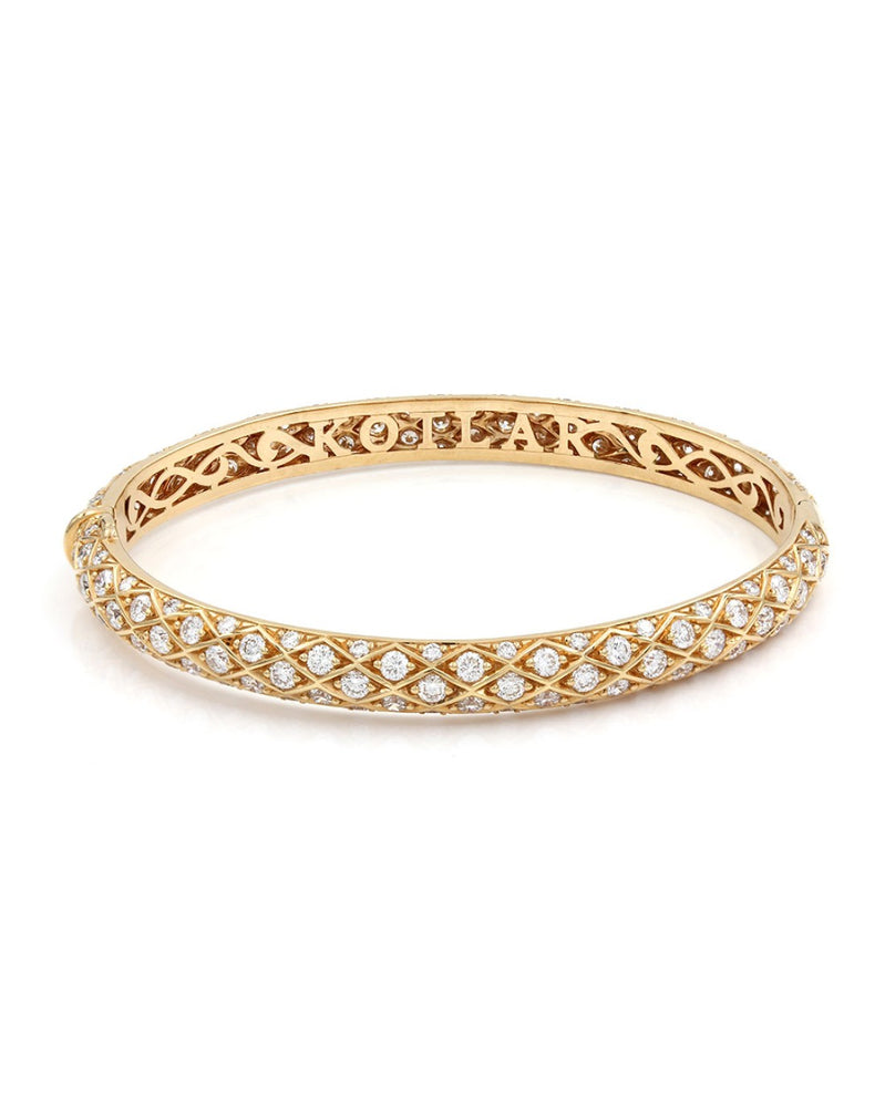 Harlequin Eternity Bangle Bracelet in Gold