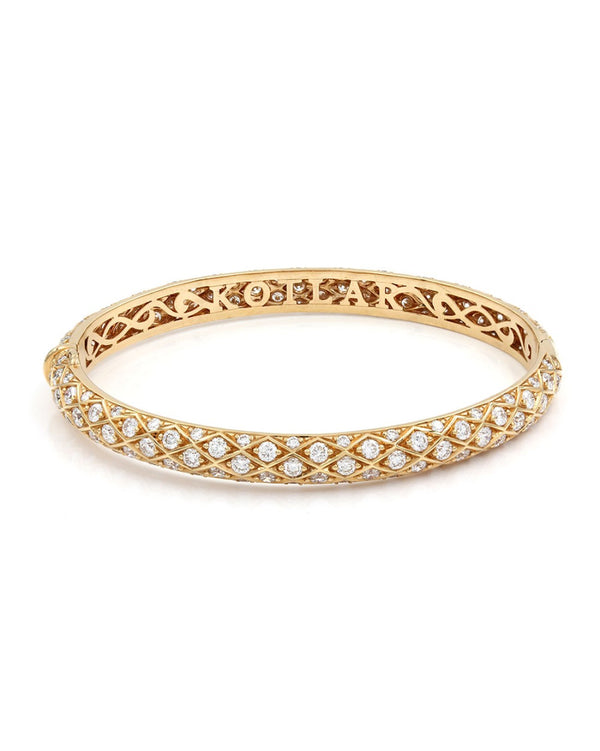 Harlequin Eternity Bangle Bracelet in Gold