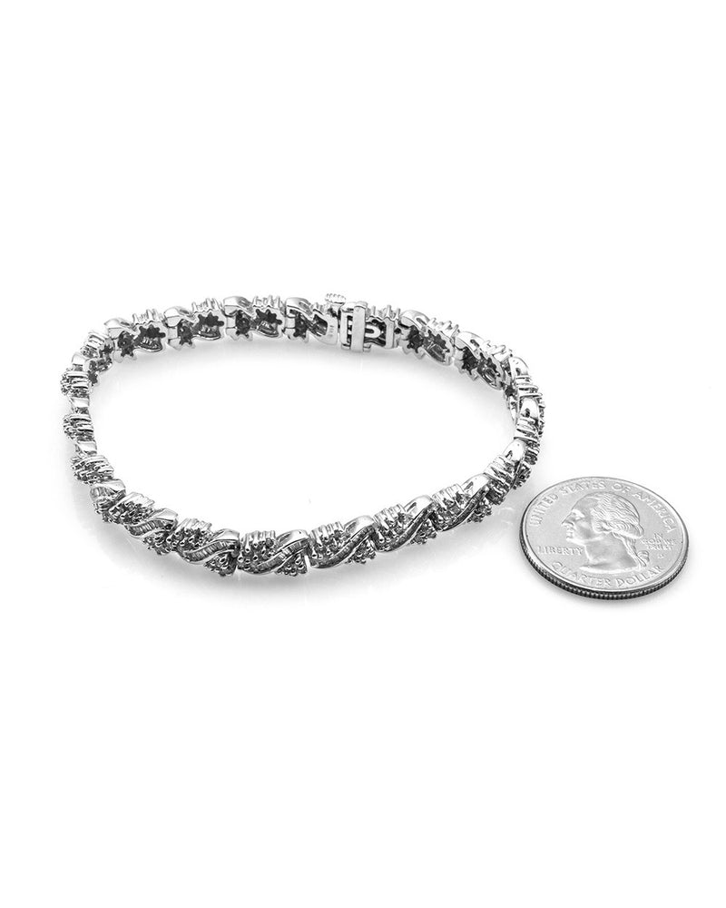 Mixed Cut Diamond Cluster Bracelet in 14K White Gold