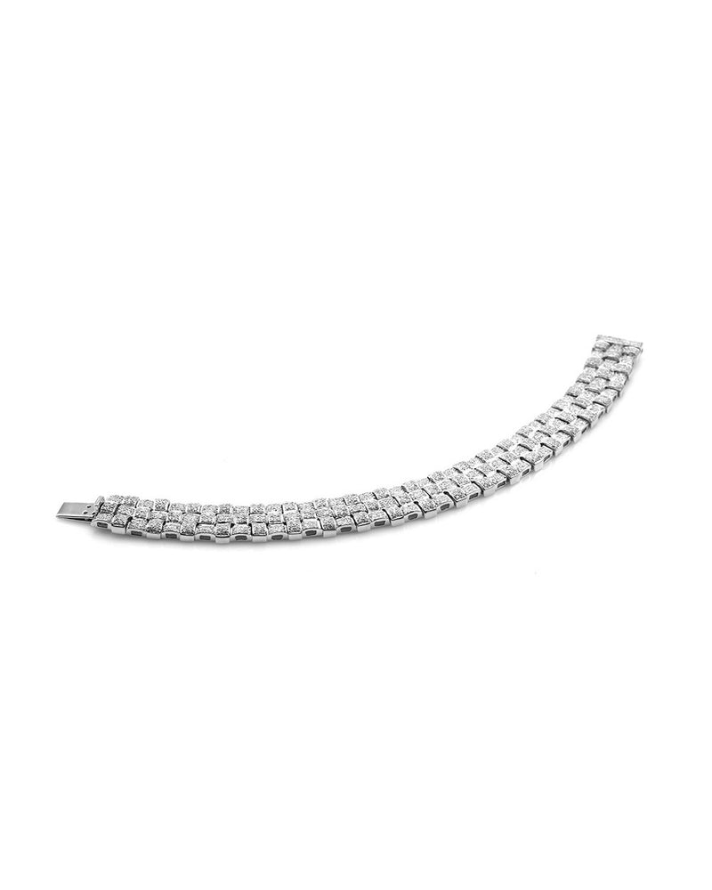 Pave Diamond Woven Bracelet in Gold