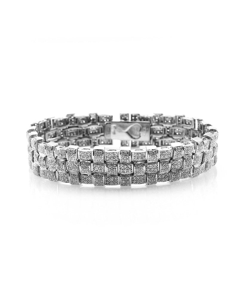 Pave Diamond Woven Bracelet in Gold