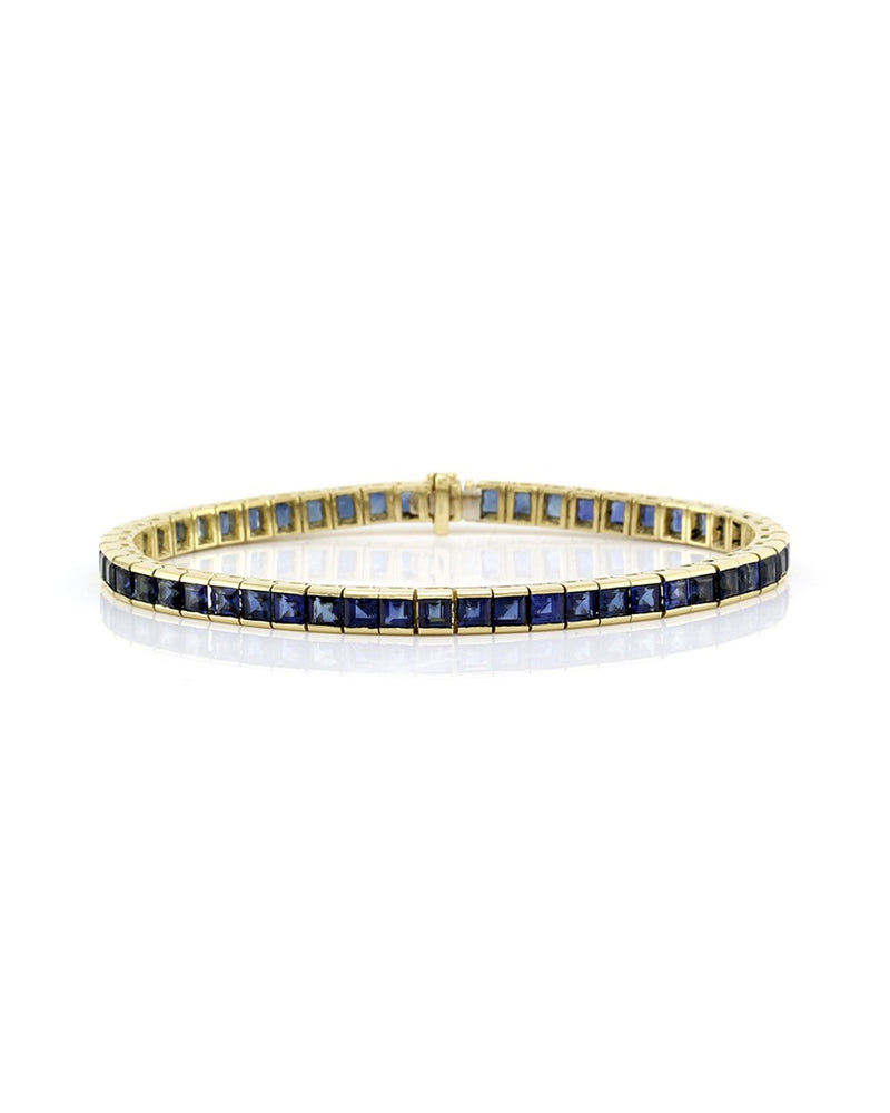 Blue Sapphire Inline Bracelet in Gold