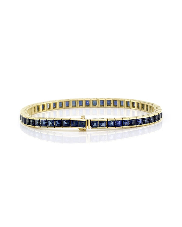 Blue Sapphire Inline Bracelet in Gold