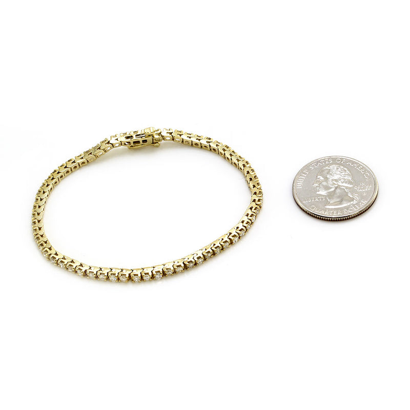 Diamond Inline Bracelet in Yellow Gold