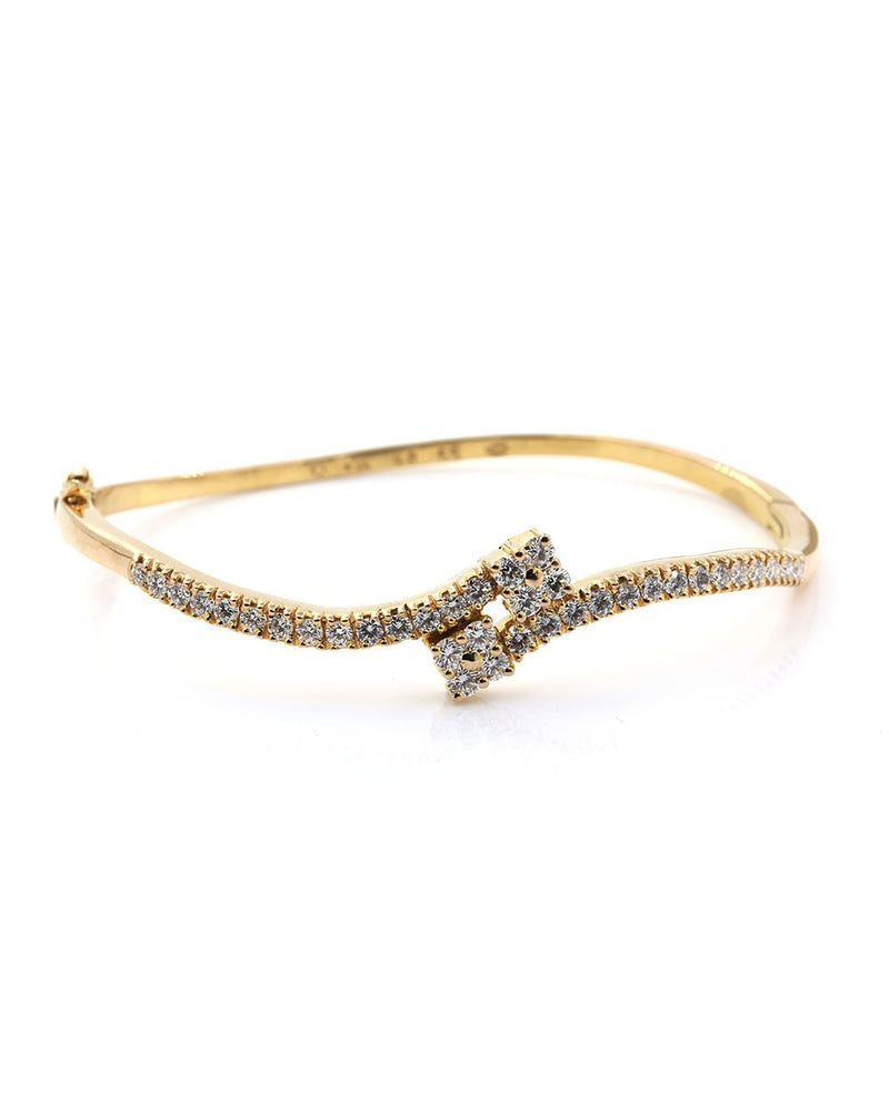 Diamond Bypass Bracelet in Gold