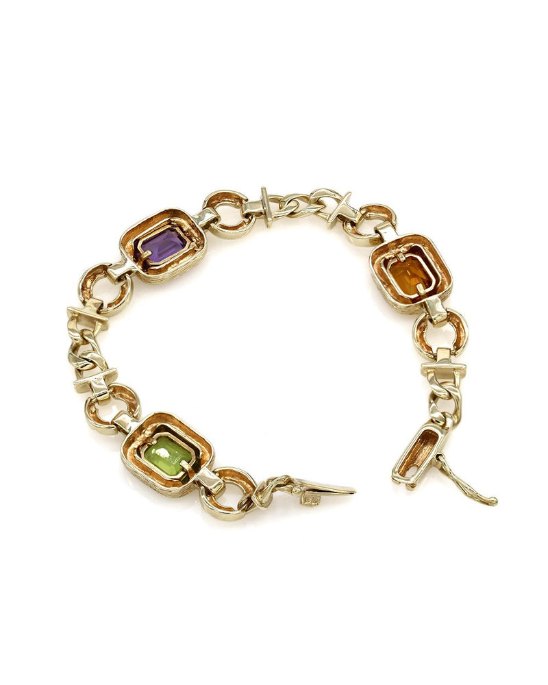 Multi-Color Gemstone Bracelet in Gold