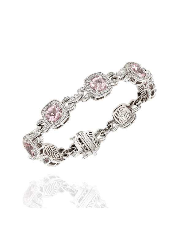 Charles Krypell Morganite and Diamond Bracelet in Gold