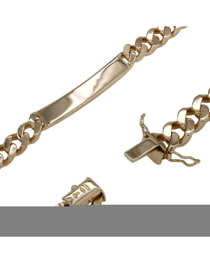 Curb Link Engraveable Gold Bracelet