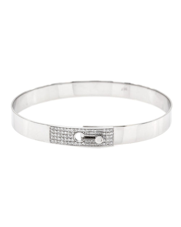 Norman Covan Diamond Pave Key Hole Bangle Bracelet