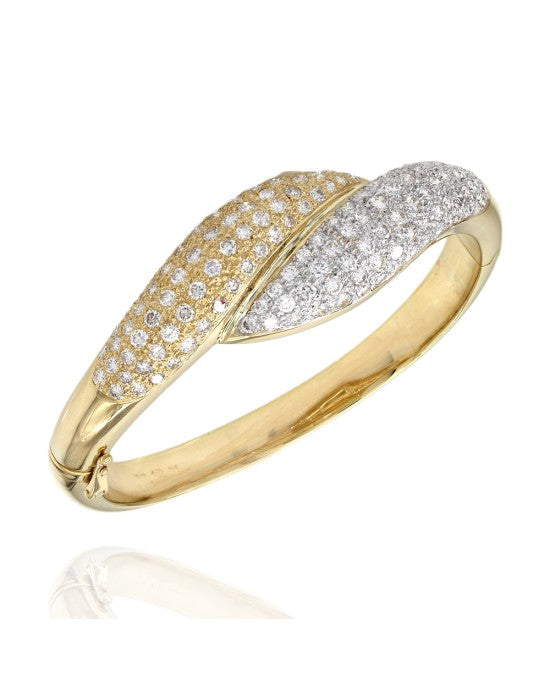 Diamond Pave Bangle Bracelet in Gold