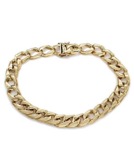 Gentleman's Square Curb Link Bracelet in Gold