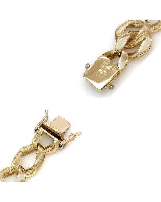 Gentleman's Square Curb Link Bracelet in Gold