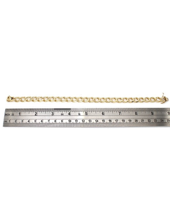 Gentleman's Square Curb Link Bracelet in Gold