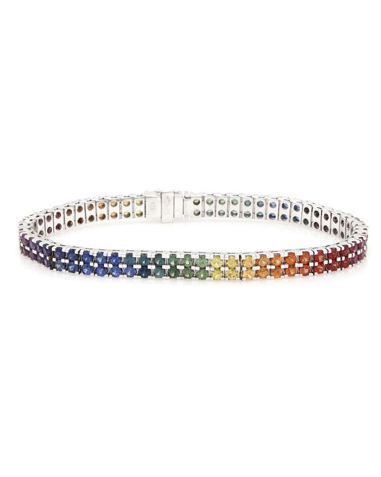 Multi Color Sapphire Bracelet in Gold