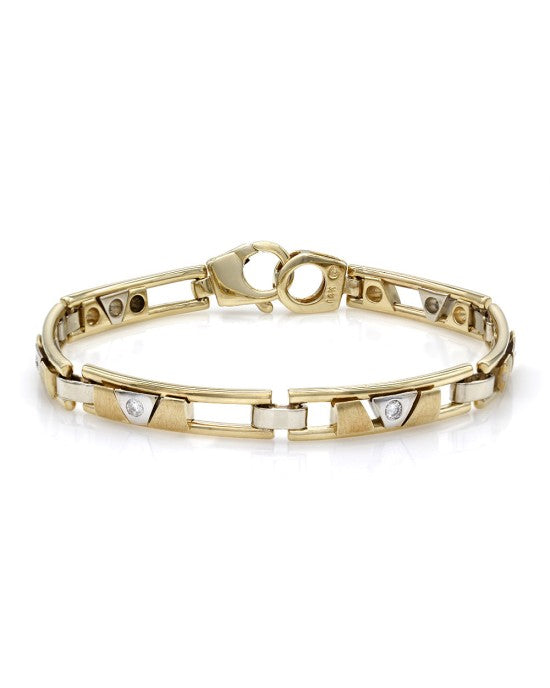 Gentleman's Diamond Link Bracelet in Gold