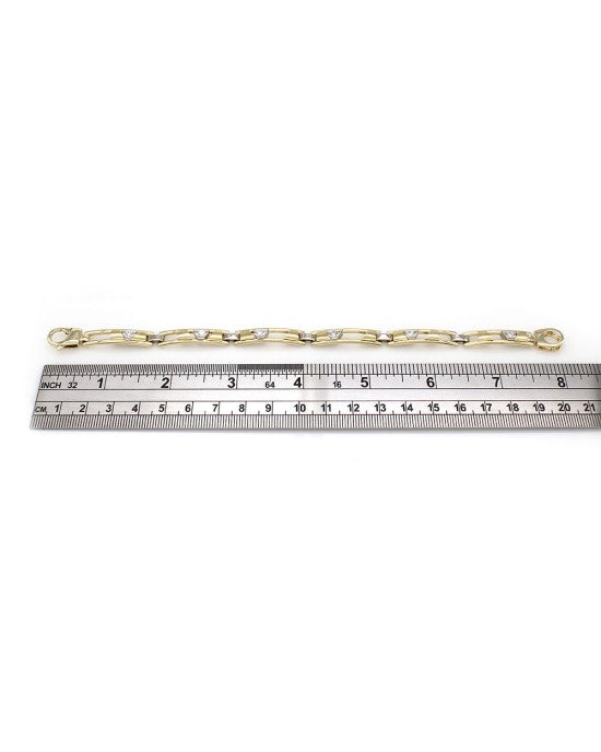 Gentleman's Diamond Link Bracelet in Gold