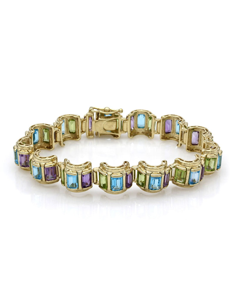 Amethyst, Topaz and Peridot Bracelet in Gold