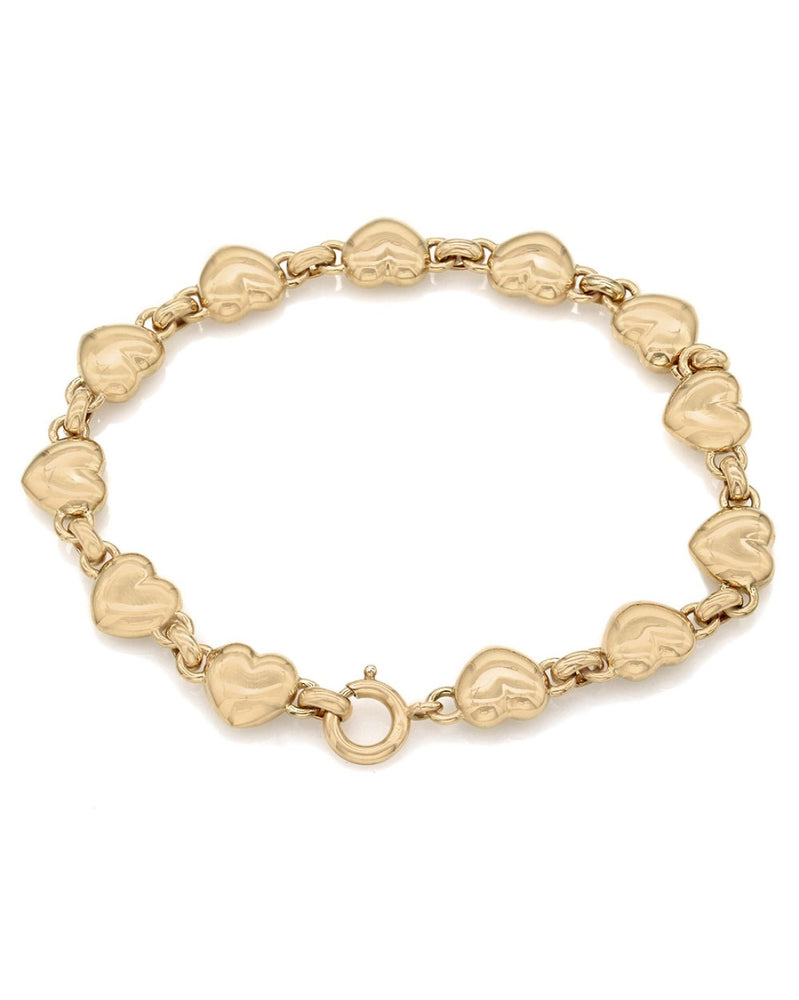 Heart Link Bracelet in Gold