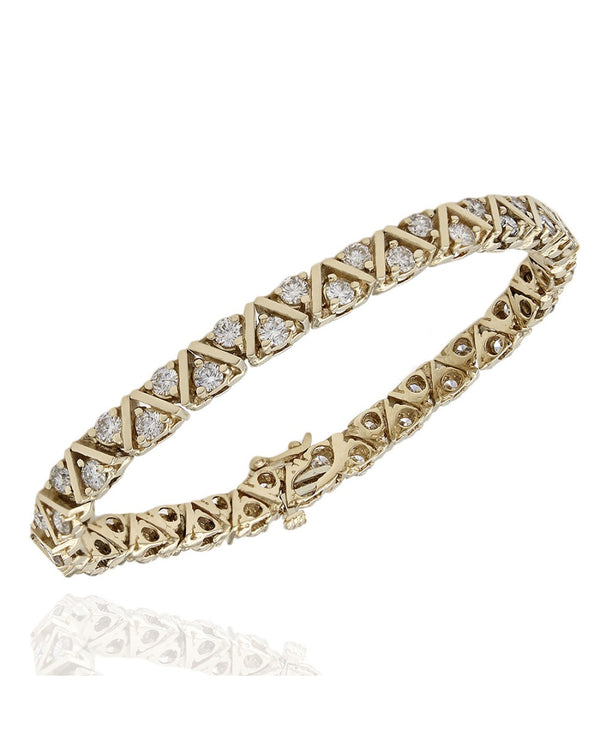 14KY Diamond Zig Zag Bracelet