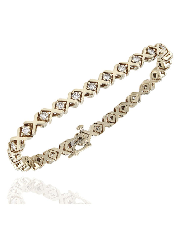 14K Diamond X Bracelet