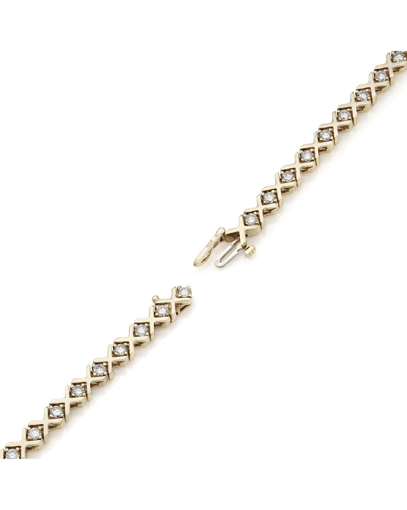 14K Diamond X Bracelet