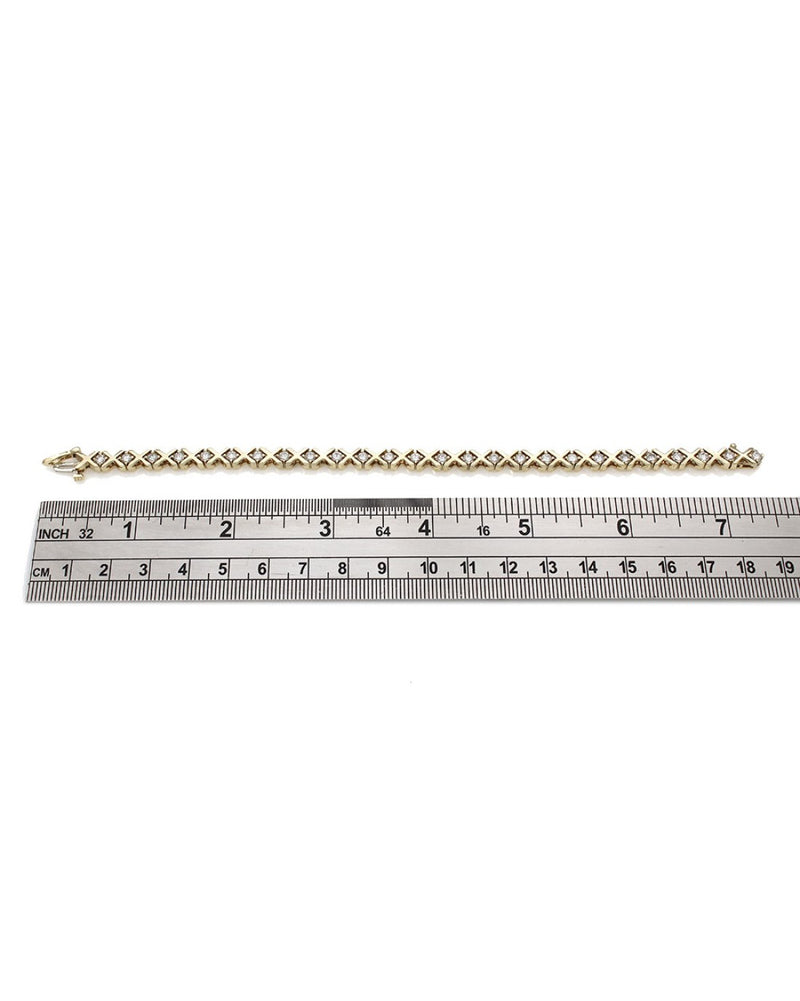 14K Diamond X Bracelet