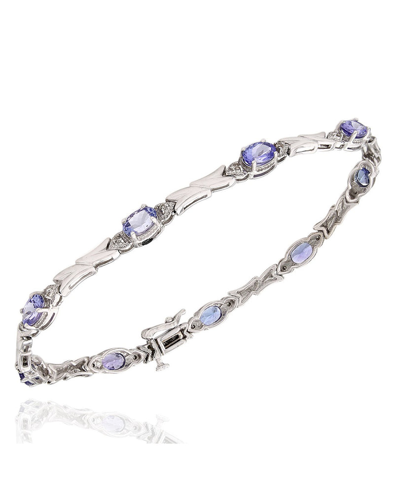 Tanzanite and Diamond Inline Bracelet