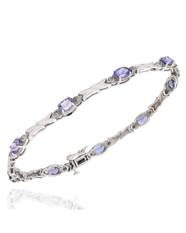 Tanzanite and Diamond Inline Bracelet