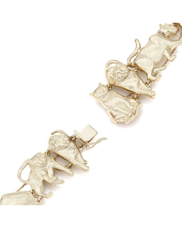 14KY Three Dimensional Cat Bracelet