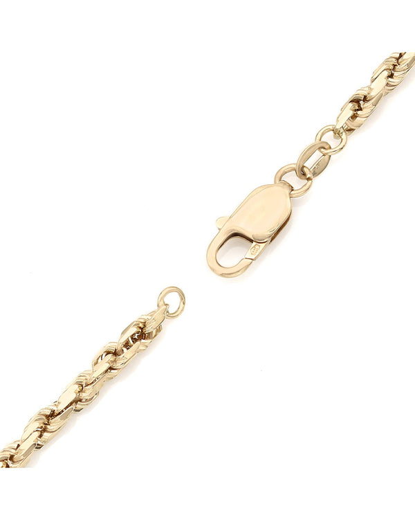 14K Flat Cut Rope Bracelet 8.5 IN