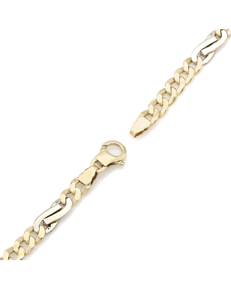 14K Alternating Curb and Figure 8 Link Bracelet