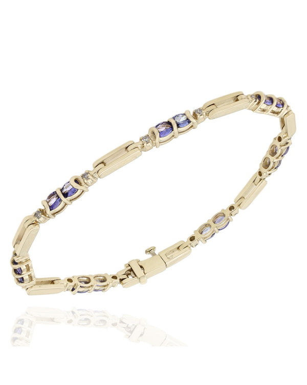 Tanzanite and Diamond Inline Bracelet