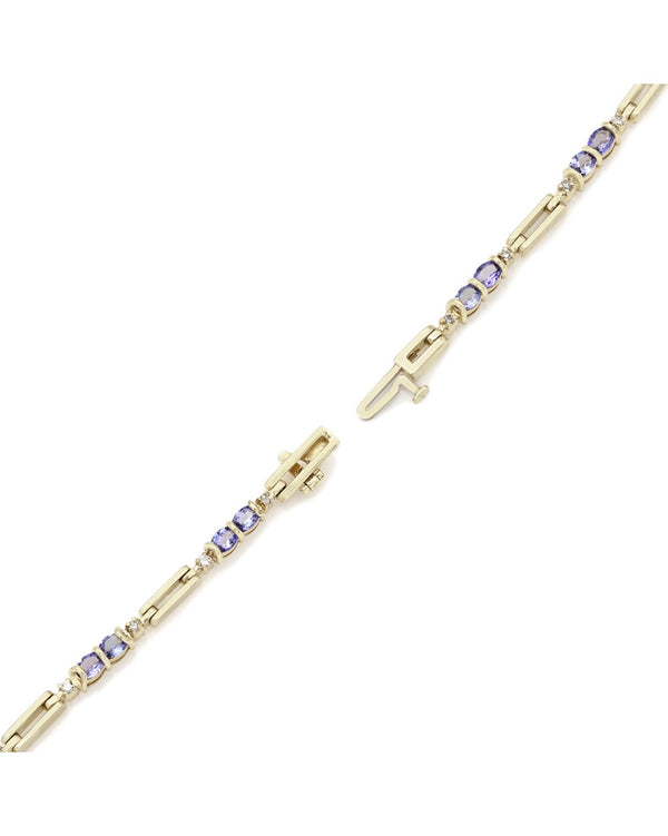 Tanzanite and Diamond Inline Bracelet