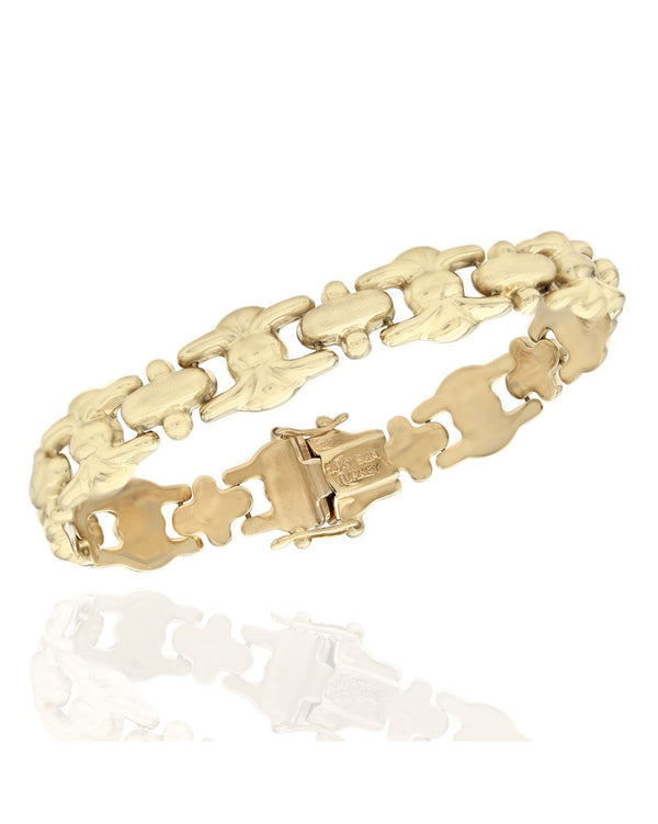 Bow Motif, Rectangular Link Bracelet