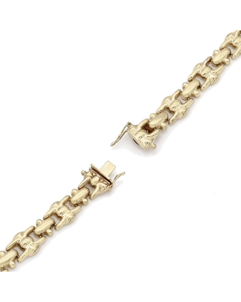 Bow Motif, Rectangular Link Bracelet