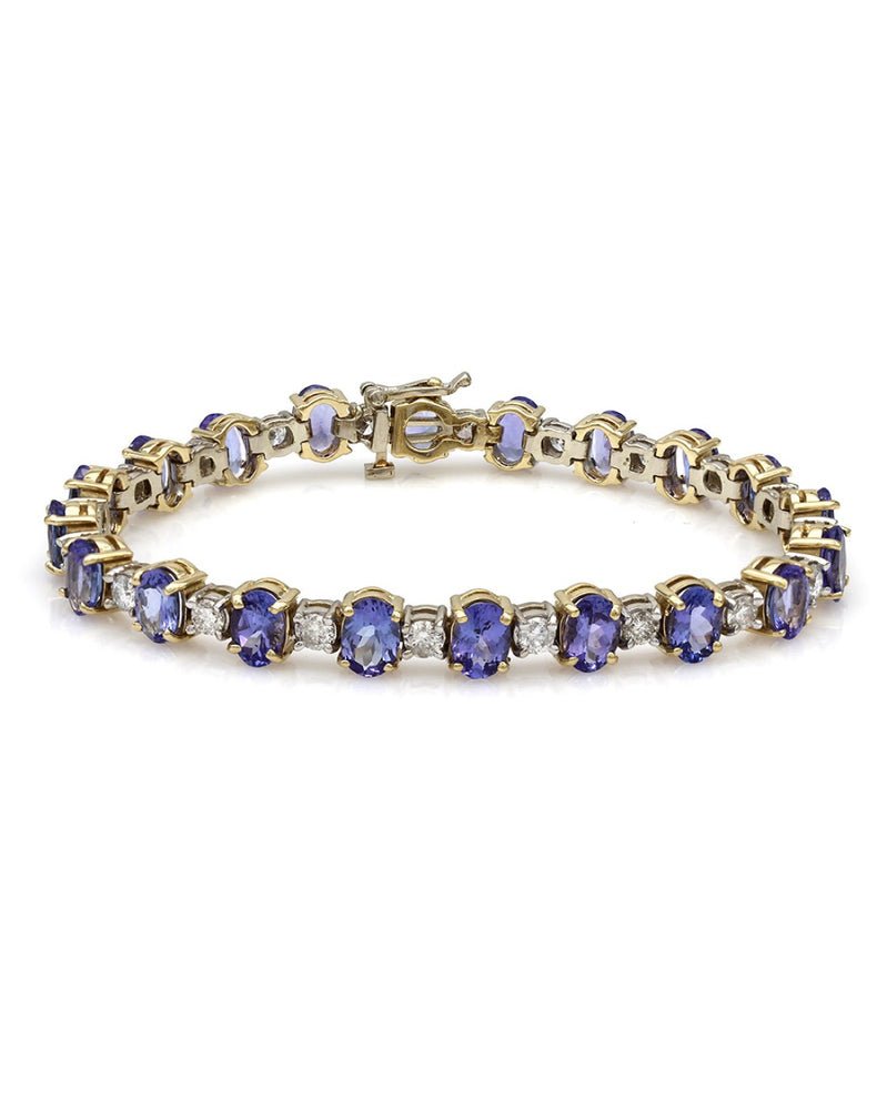 Tanzanite and Diamond Inline Bracelet