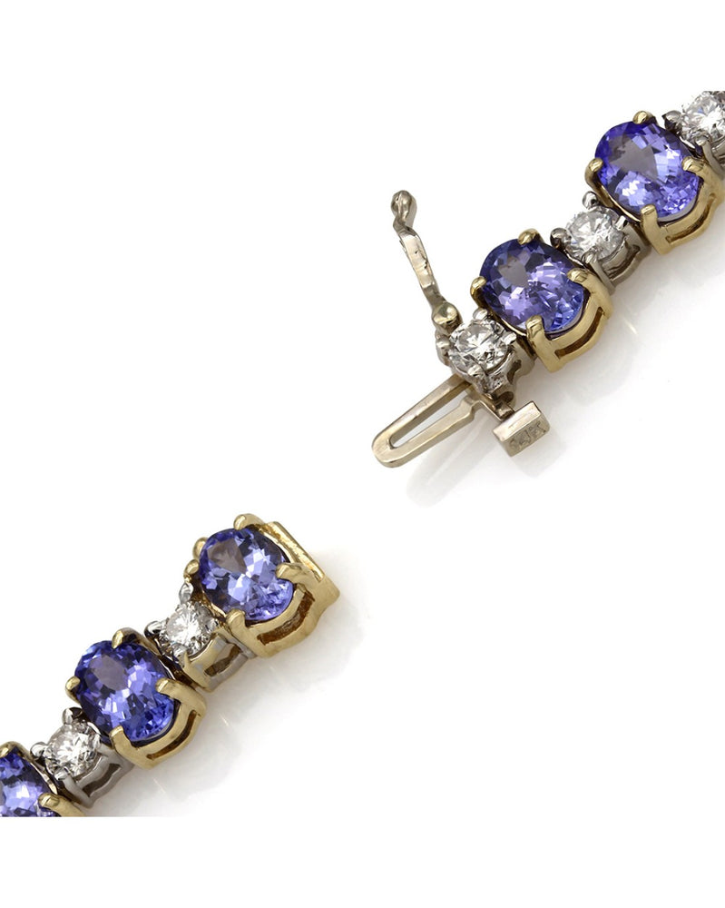 Tanzanite and Diamond Inline Bracelet