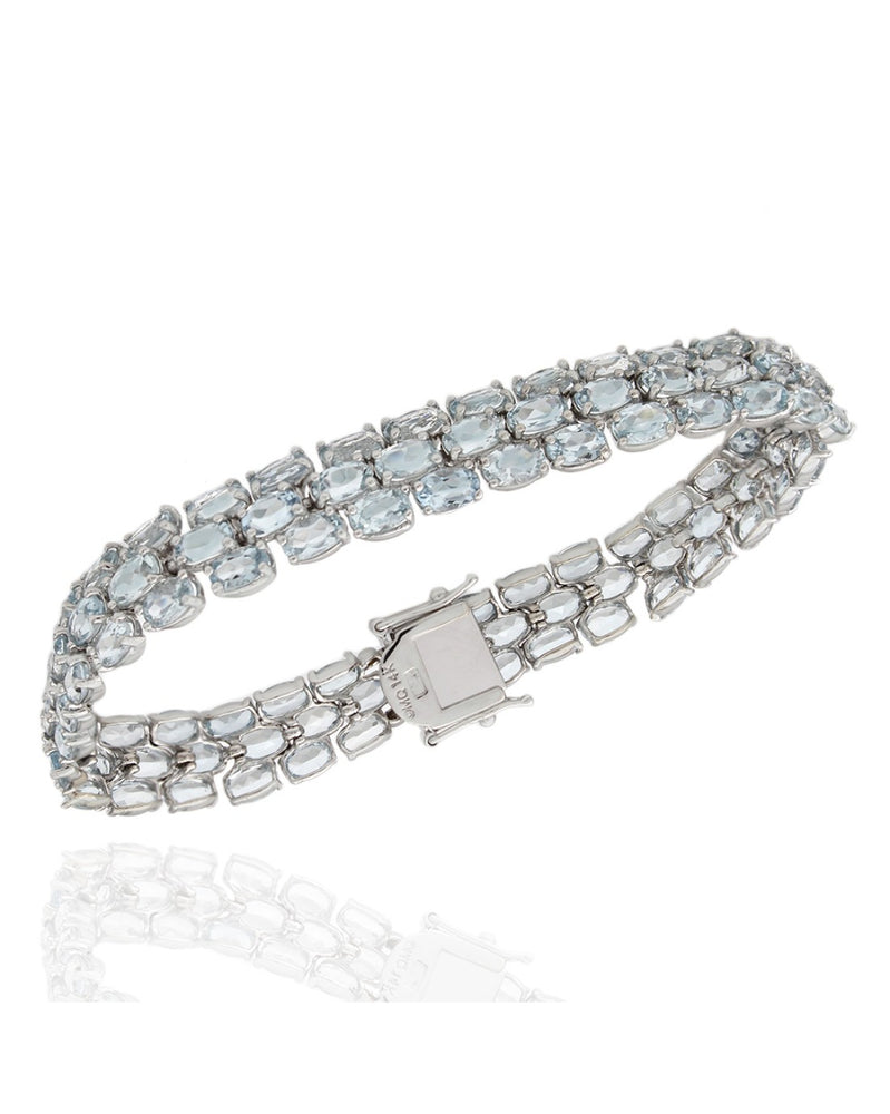 3 Row Sky Blue Topaz Bracelet